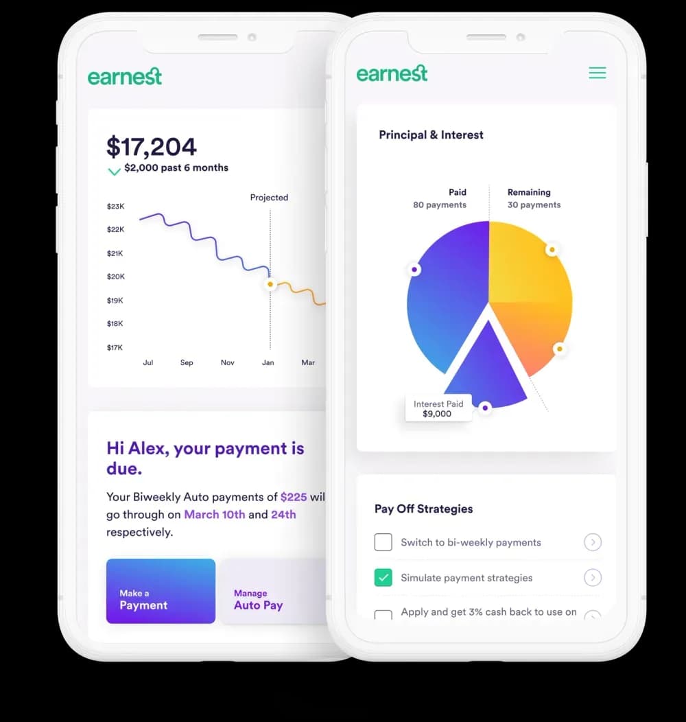 Earnest product UI