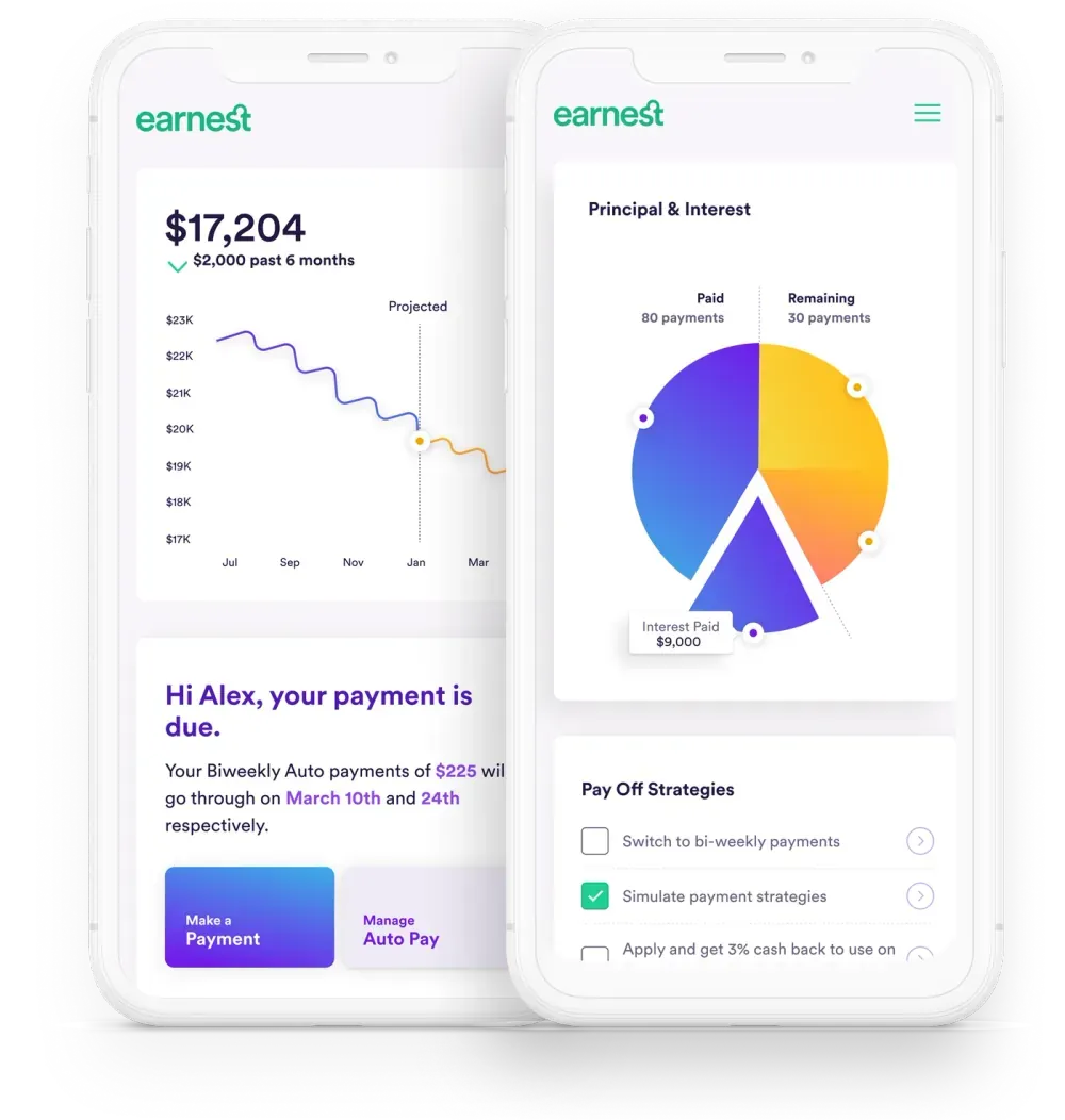 Earnest product UI